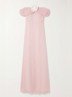 Bernadette — Blair Off-the-shoulder Appliquéd Silk-georgette Maxi Dress